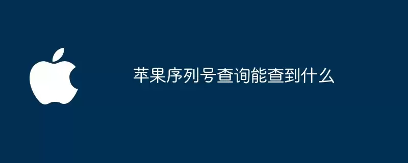 苹果序列号查询能查到的内容