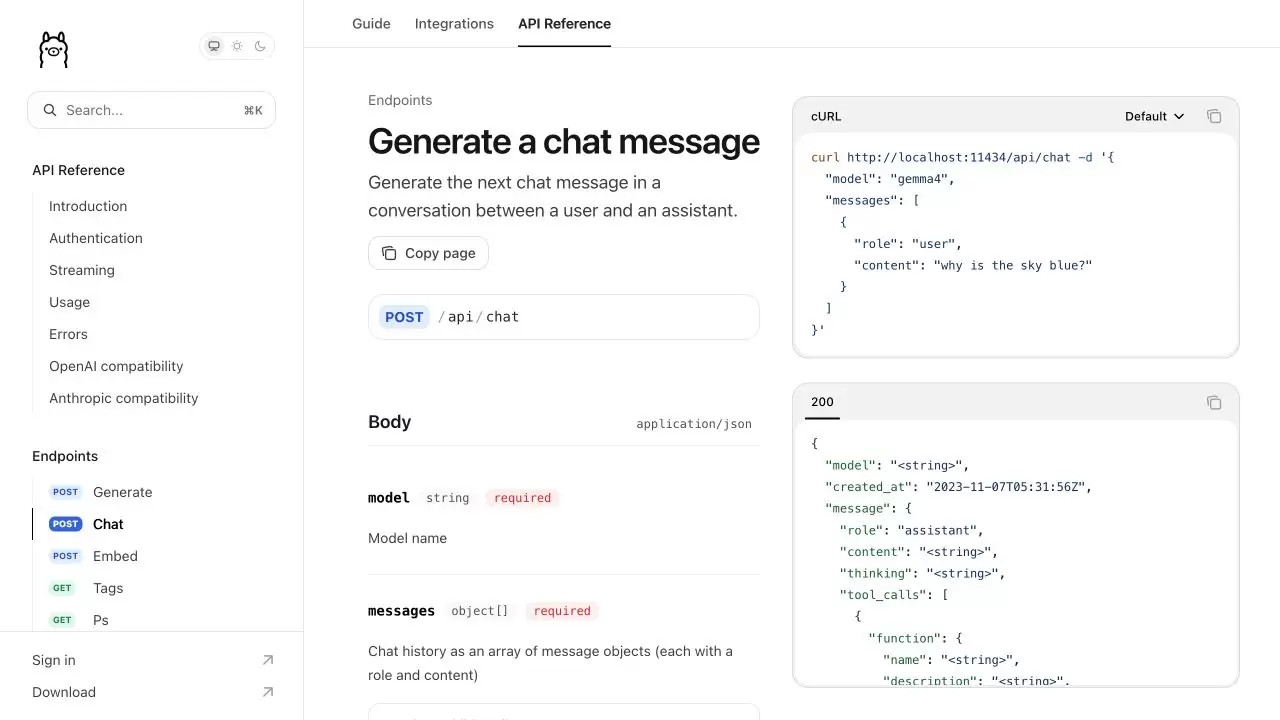 Ollama API Chat 多轮对话与消息历史教程
