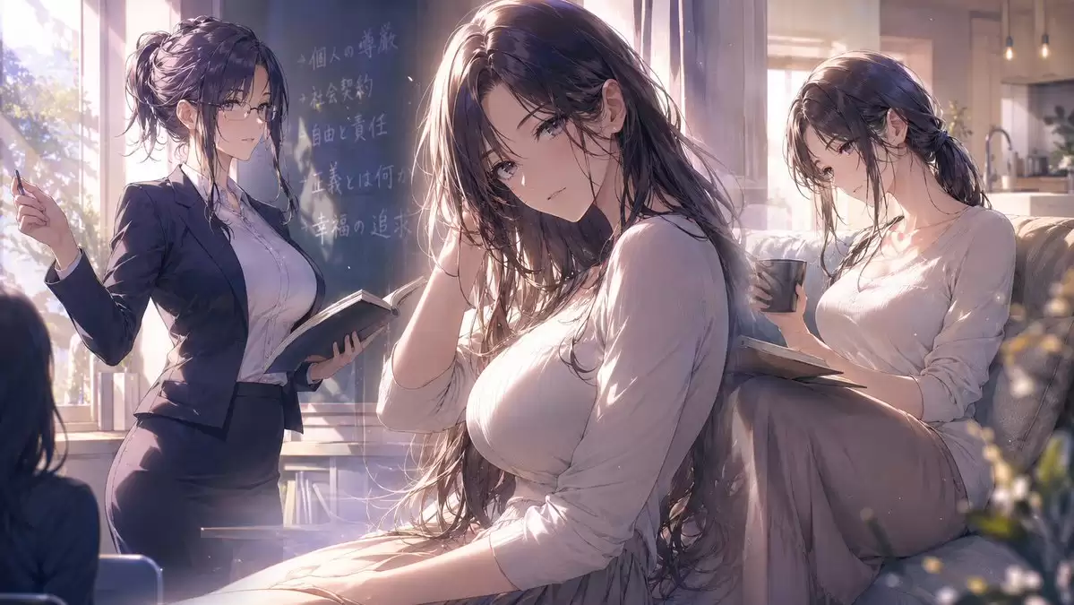 三场景动漫教师像