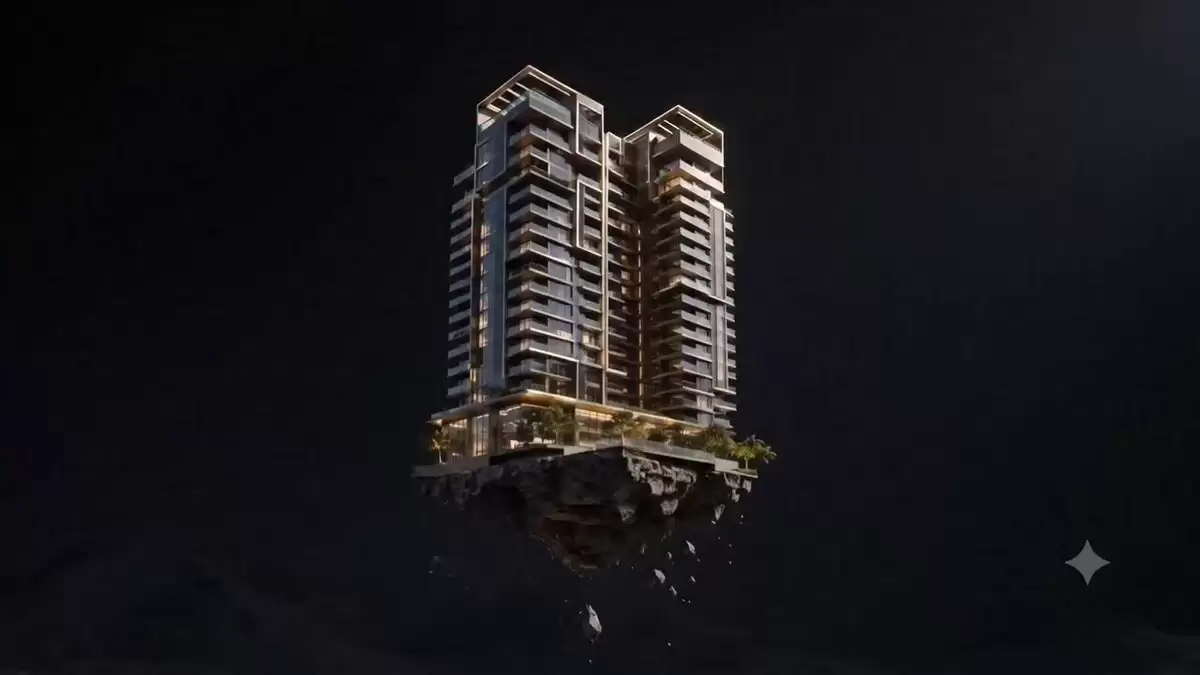 悬浮摩天大厦 HUD 飞行视角