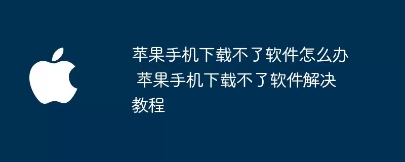 苹果手机无法下载软件怎么办 苹果手机无法下载软件解决教程