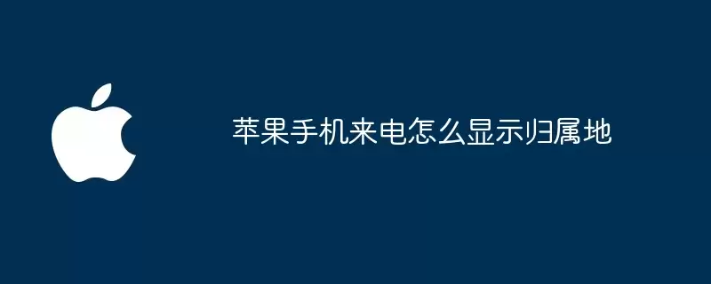苹果手机来电如何显示归属地