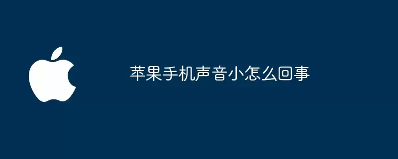 苹果手机声音小是啥原因