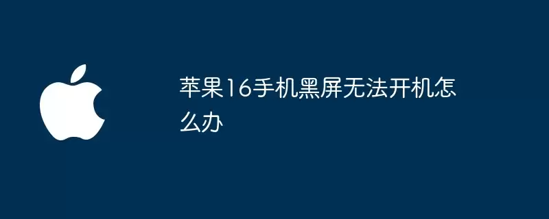 苹果16手机黑屏无法开机如何做