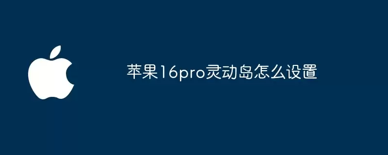 苹果16pro灵动岛如何设置
