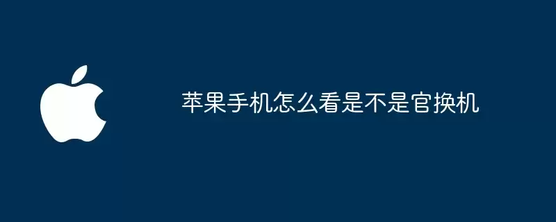 苹果手机怎样判断是不是官换机