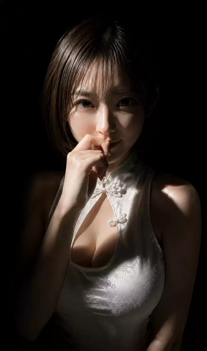 聚光灯低调旗袍人像