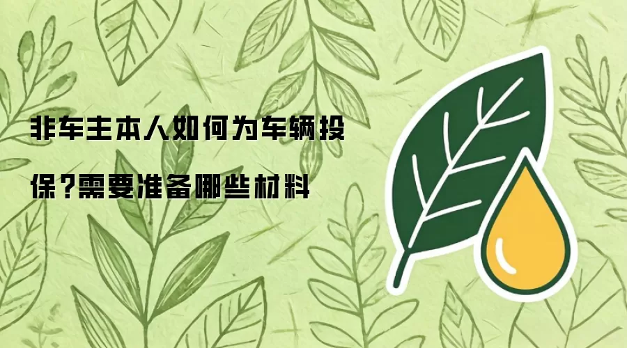 非车主本人怎样为车辆投保？需要准备哪些材料