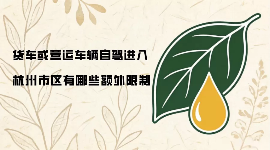 自驾货车或营运车辆进入杭州市区有哪些额外限制