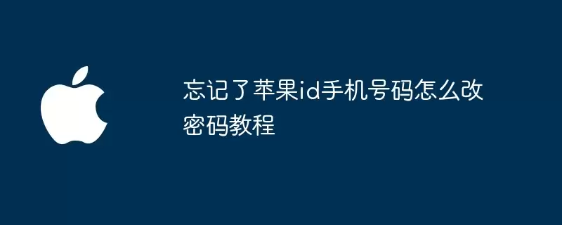 苹果id手机号码忘记了怎么改密码教程