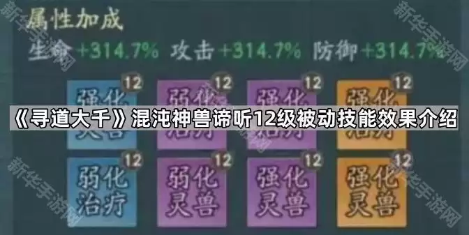 寻道大千混沌神兽谛听12级被动技能效果详解