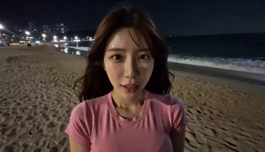 POV 手持 DV 摄像机海滩拍摄