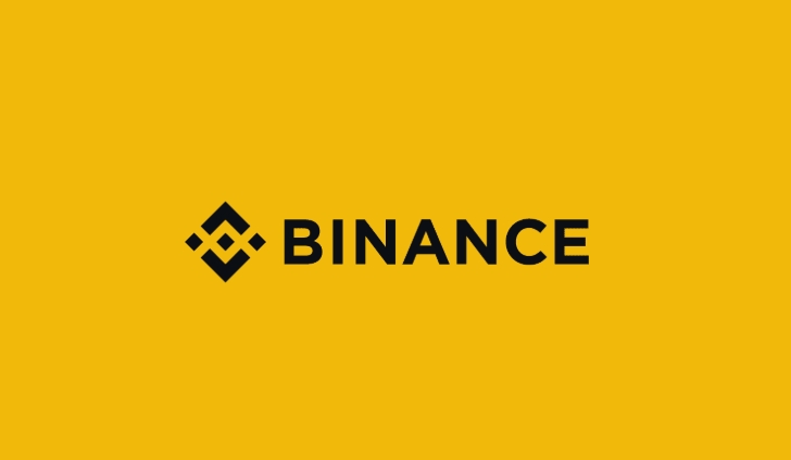 币安向导品牌图，黄色背景上的 Binance 标识