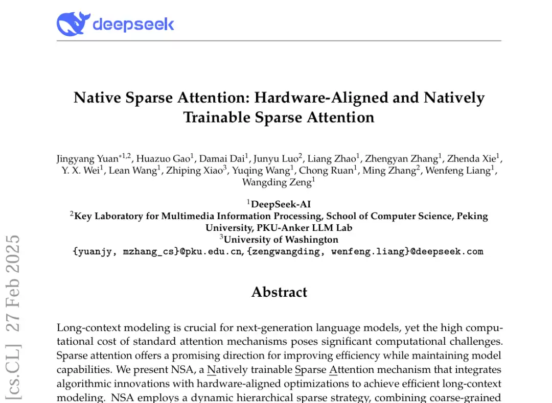 拨云见日：Native Sparse Attention 如何突破长上下文大模型效率边界