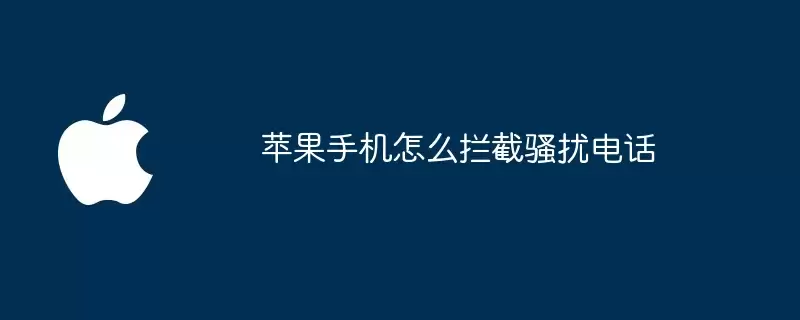 苹果手机如何拦截骚扰电话