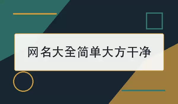 网名汇总简单大方干净_简约耐看的昵称