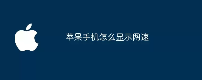 苹果手机如何显示网速