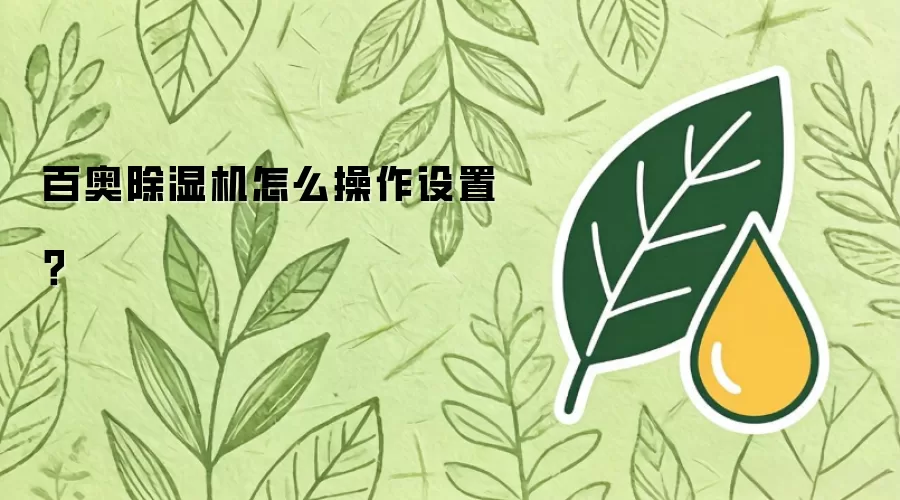 百奥除湿机如何操作设置？