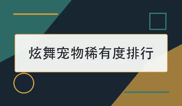炫舞宠物稀有度排行