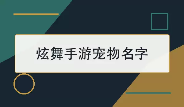炫舞手游宠物名字