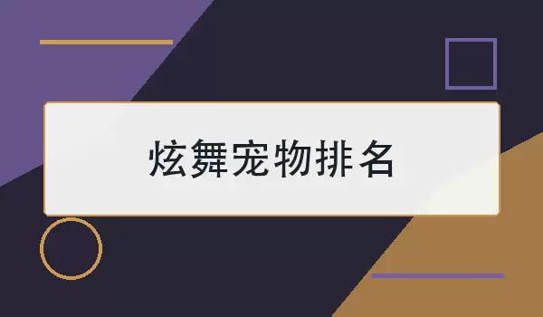 炫舞宠物排名