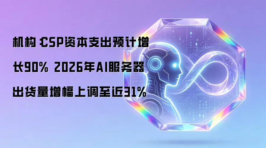 机构:CSP资本支出预计增长90% 2026年AI服务器出货量增幅上调至近31%
