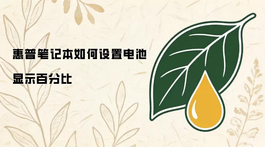 惠普笔记本如何设置电池显示百分比