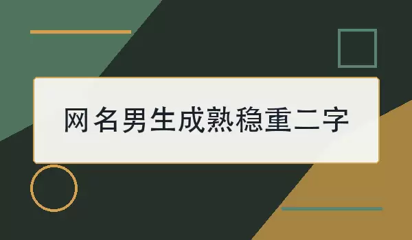 成熟稳重二字男生网名