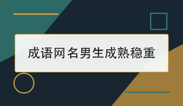 成语网名男生成熟稳重