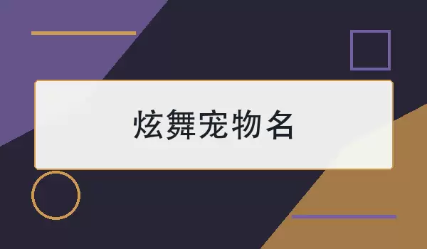 炫舞宠物名