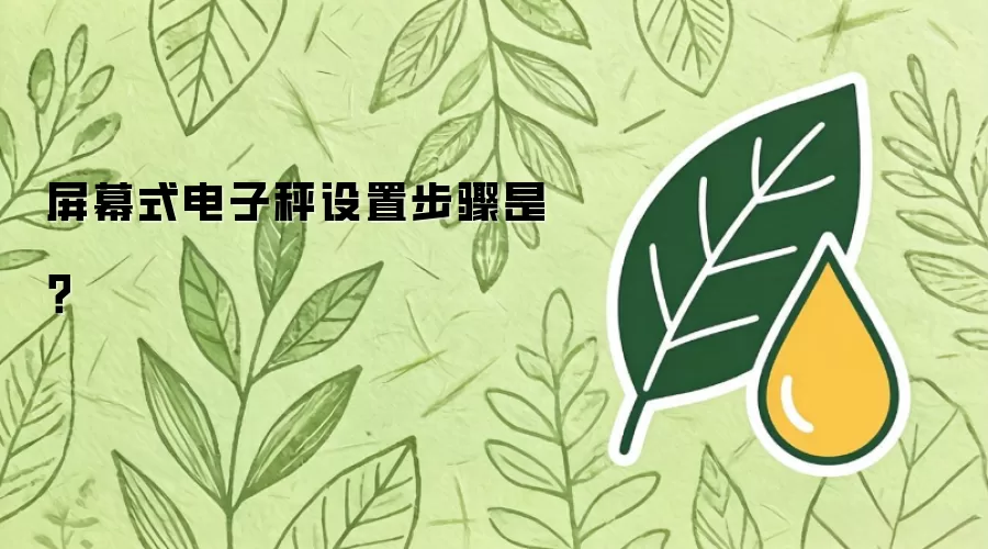 屏幕式电子秤设置步骤是？