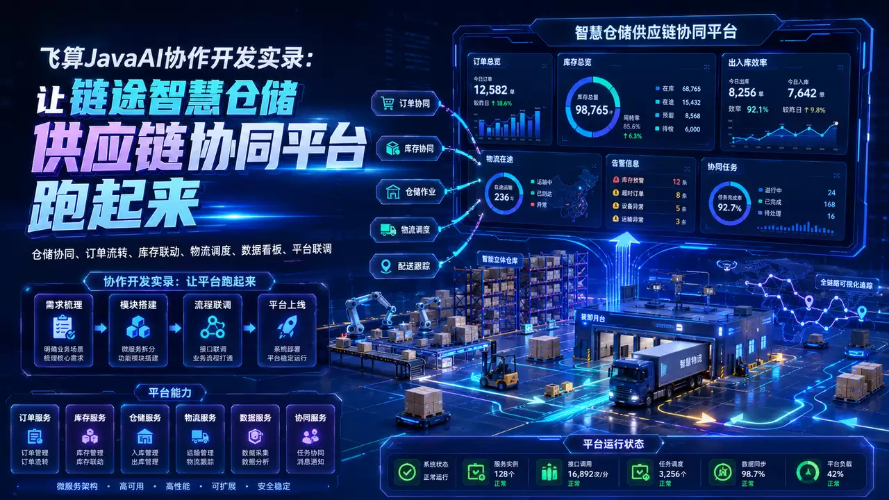 飞算JavaAI协作开发实录：让链途智慧仓储供应链协同平台跑起来
