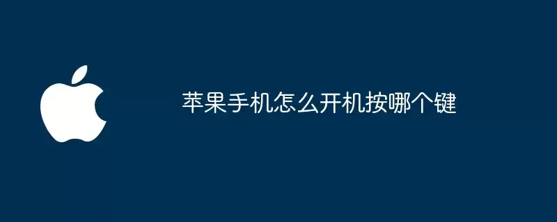 苹果手机如何开机按哪个键