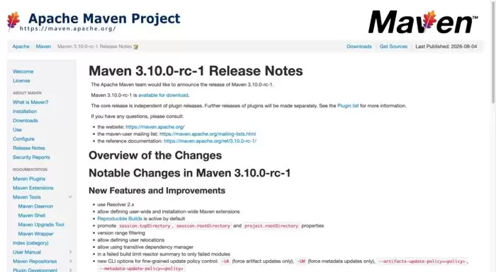 Maven 3.10.0-rc-1发布：默认启用可复现构建