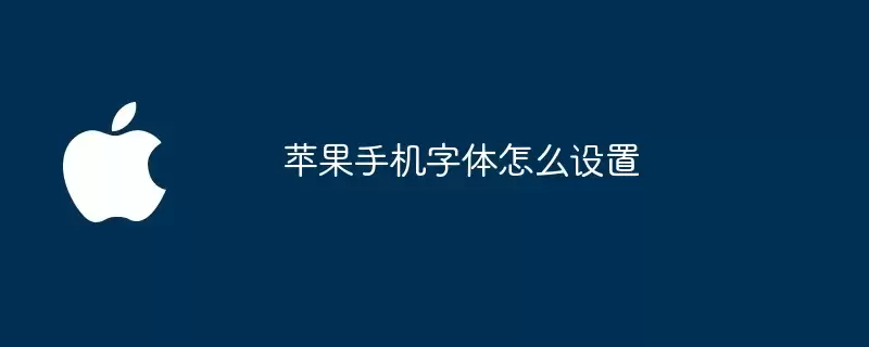 苹果手机字体如何设置
