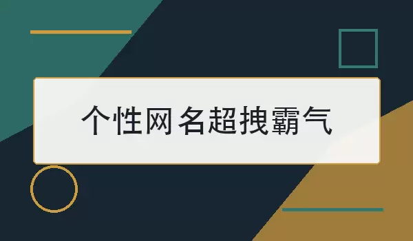 个性网名超拽霸气