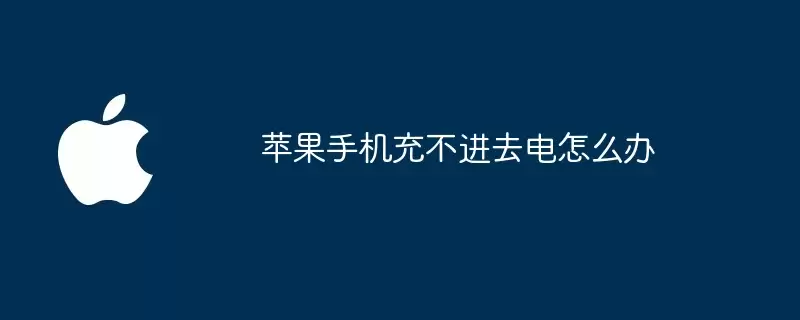 苹果手机充不进去电如何办