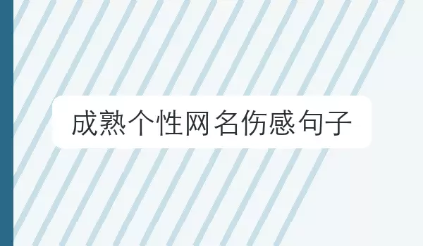 【成熟个性网名伤感句子】情绪向昵称