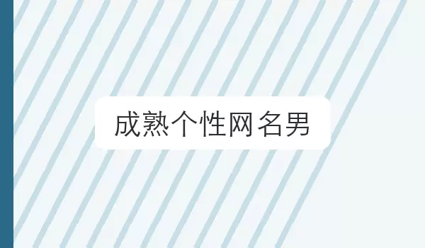 成熟个性网名男 | 独特名字参考