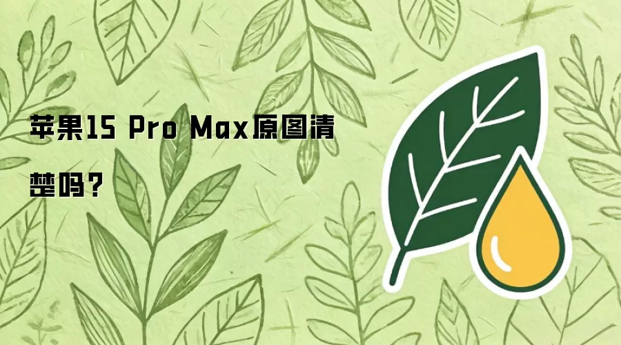 苹果15 Pro Max原图清楚吗？