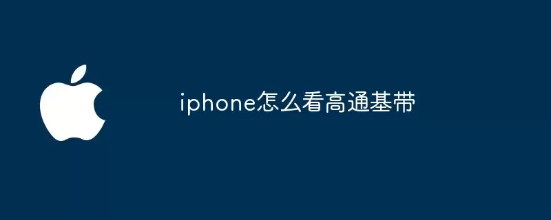 iphone如何看高通基带