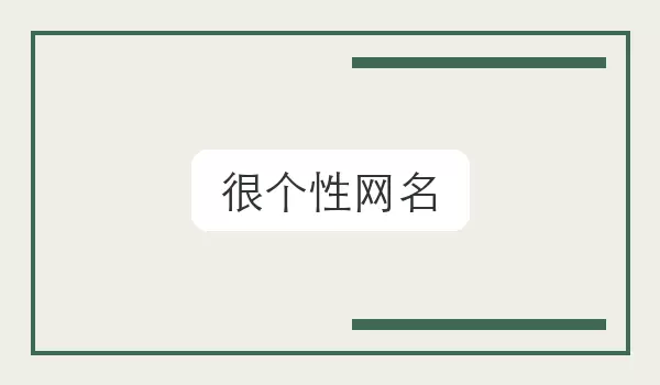 很个性网名_独特名字参考