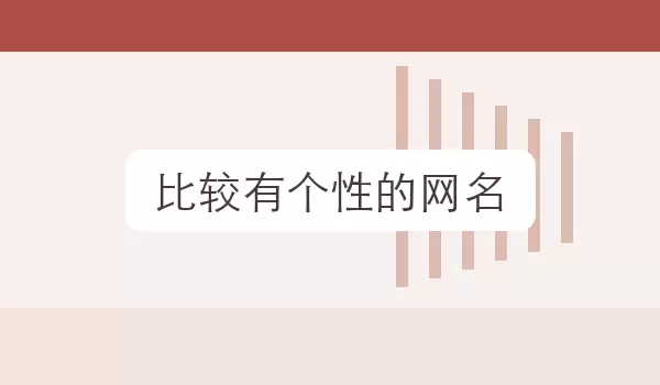 [比较有个性的网名] 个性风格昵称