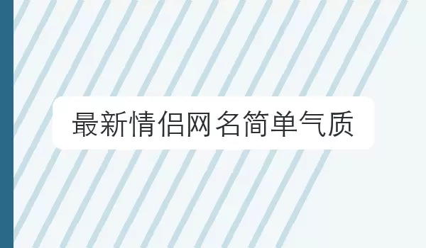 【最新情侣网名简单气质】浪漫配对名字