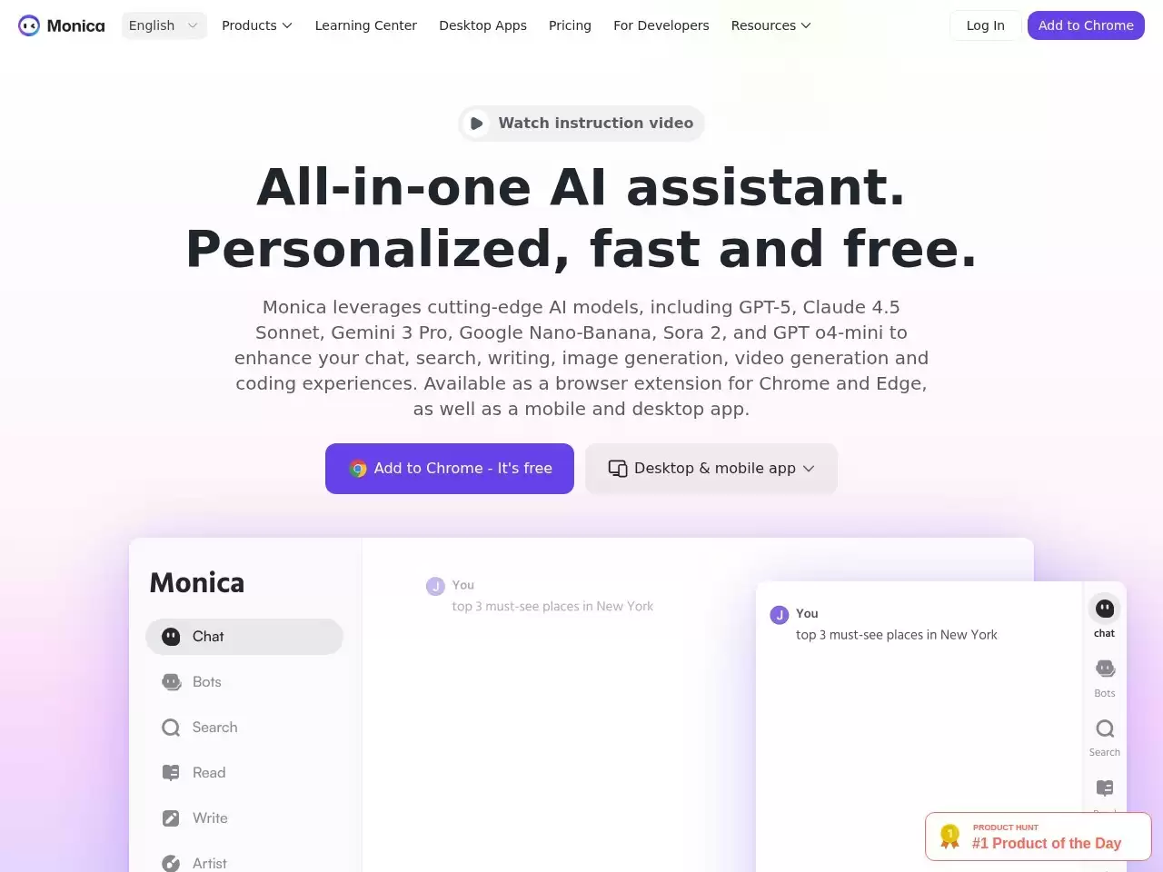 Monica ai-Monica ai插件,你的ChatGPT AI智能助理,适用于所有网站,谷歌浏览器,edge,chrome