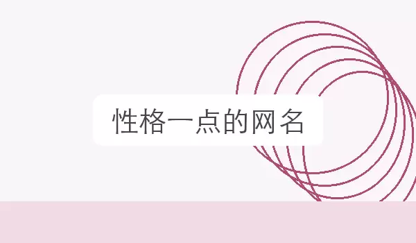 【性格一点的网名】个人风格名字