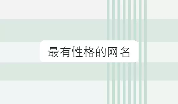 最有性格的网名 有态度的称呼