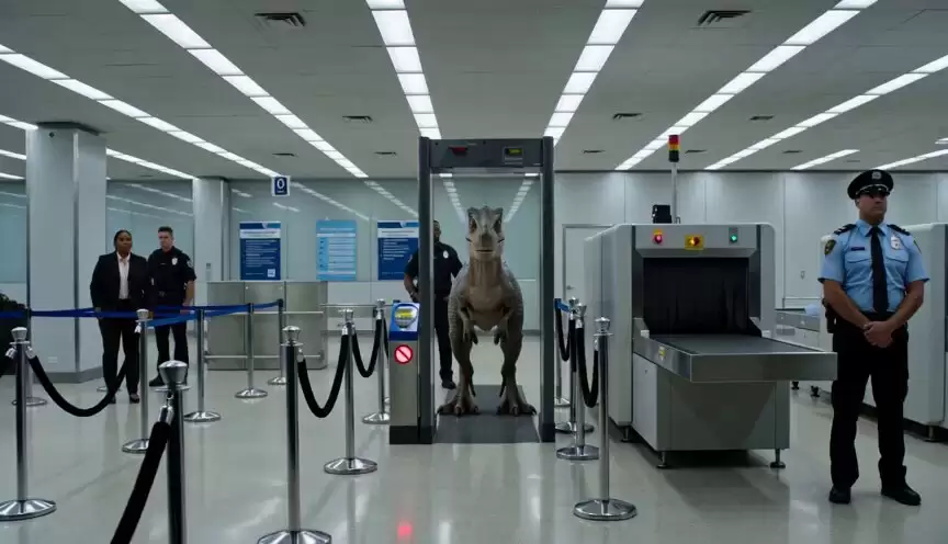 T-Rex Airport Security Comedy