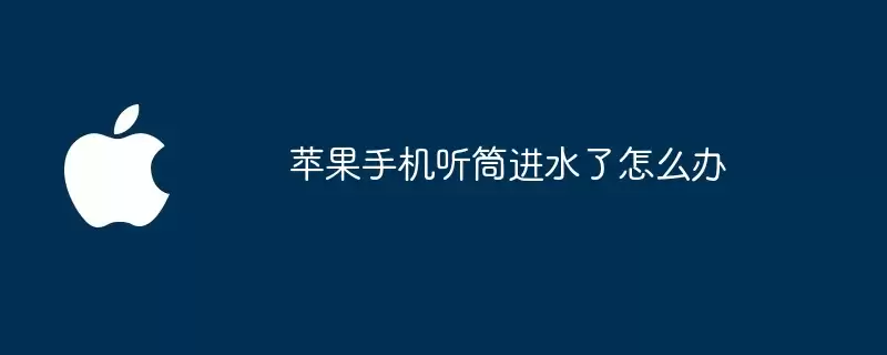 苹果手机听筒进水了如何办