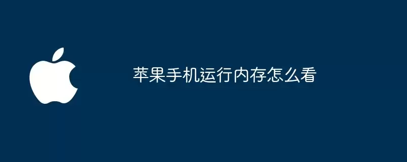 苹果手机运行内存如何看